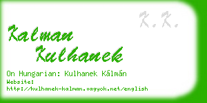 kalman kulhanek business card